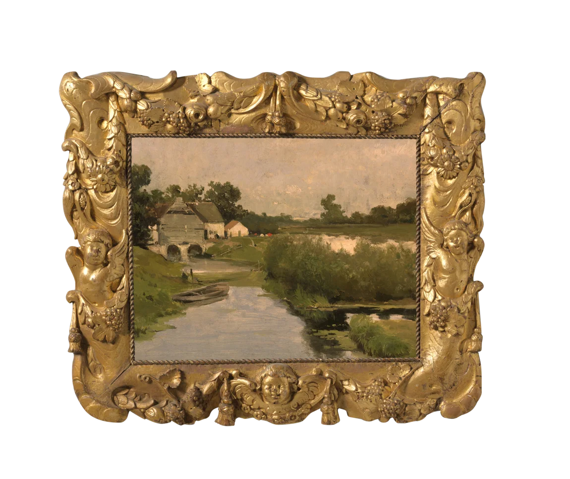 Vintage cottage landscape