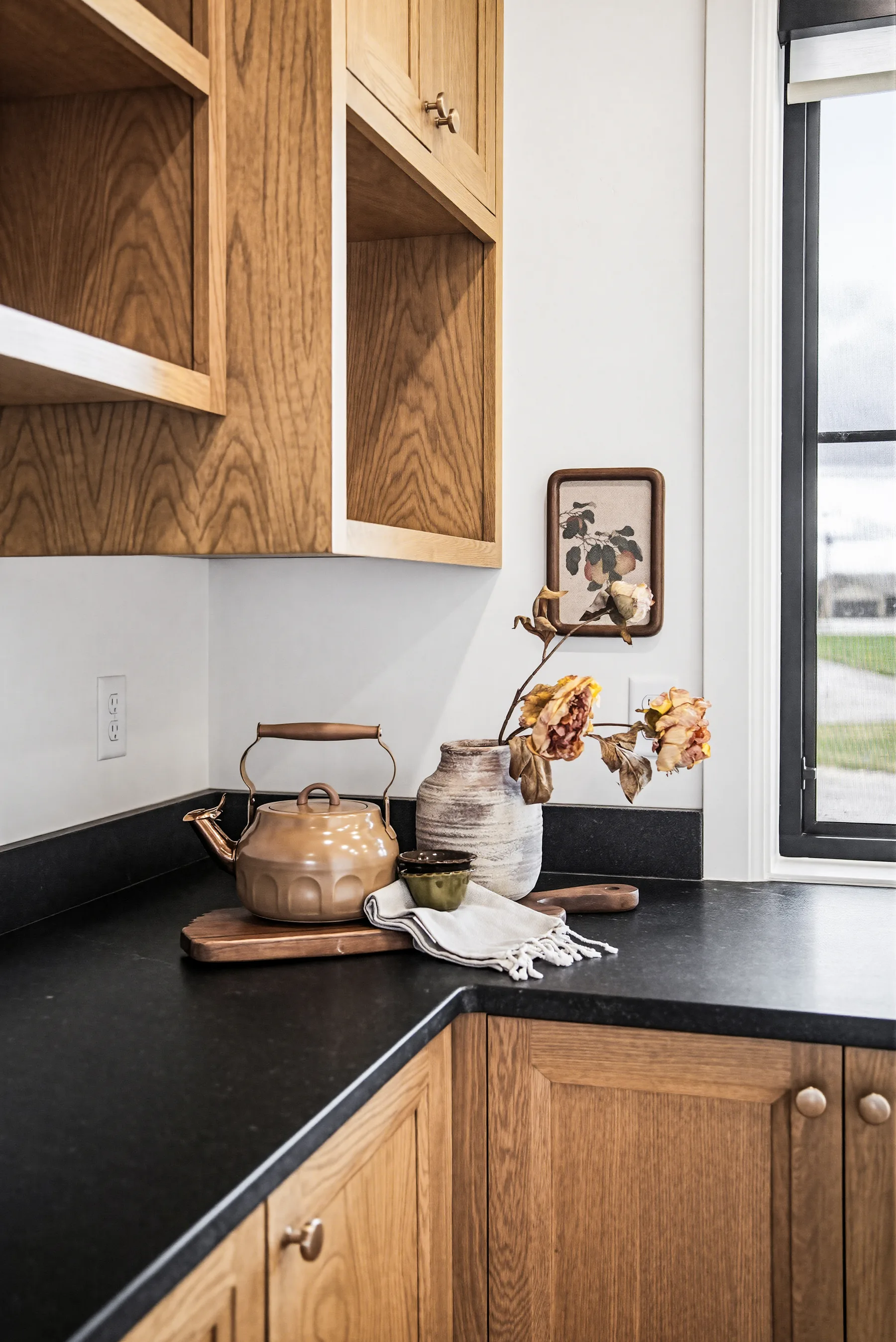 A styled pantry corner in a home staged for a realtor by Style House