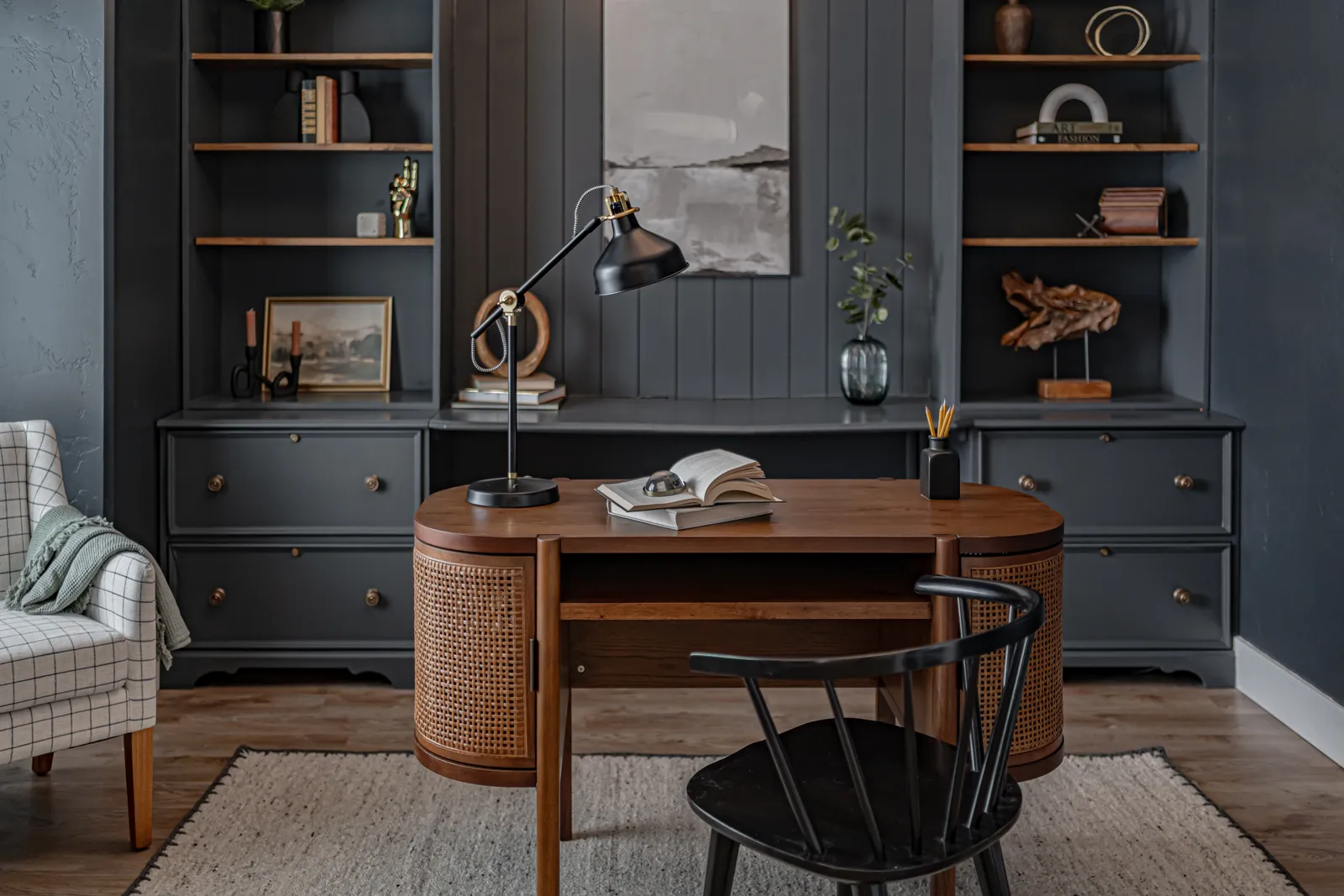 A home office staged by Style House